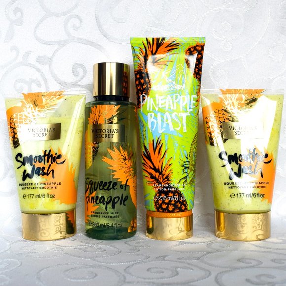 Victoria's Secret PINEAPPLE squeeze blast Mist Lotion Smoothie Wash Bundle NEW! - Picture 1 of 1
